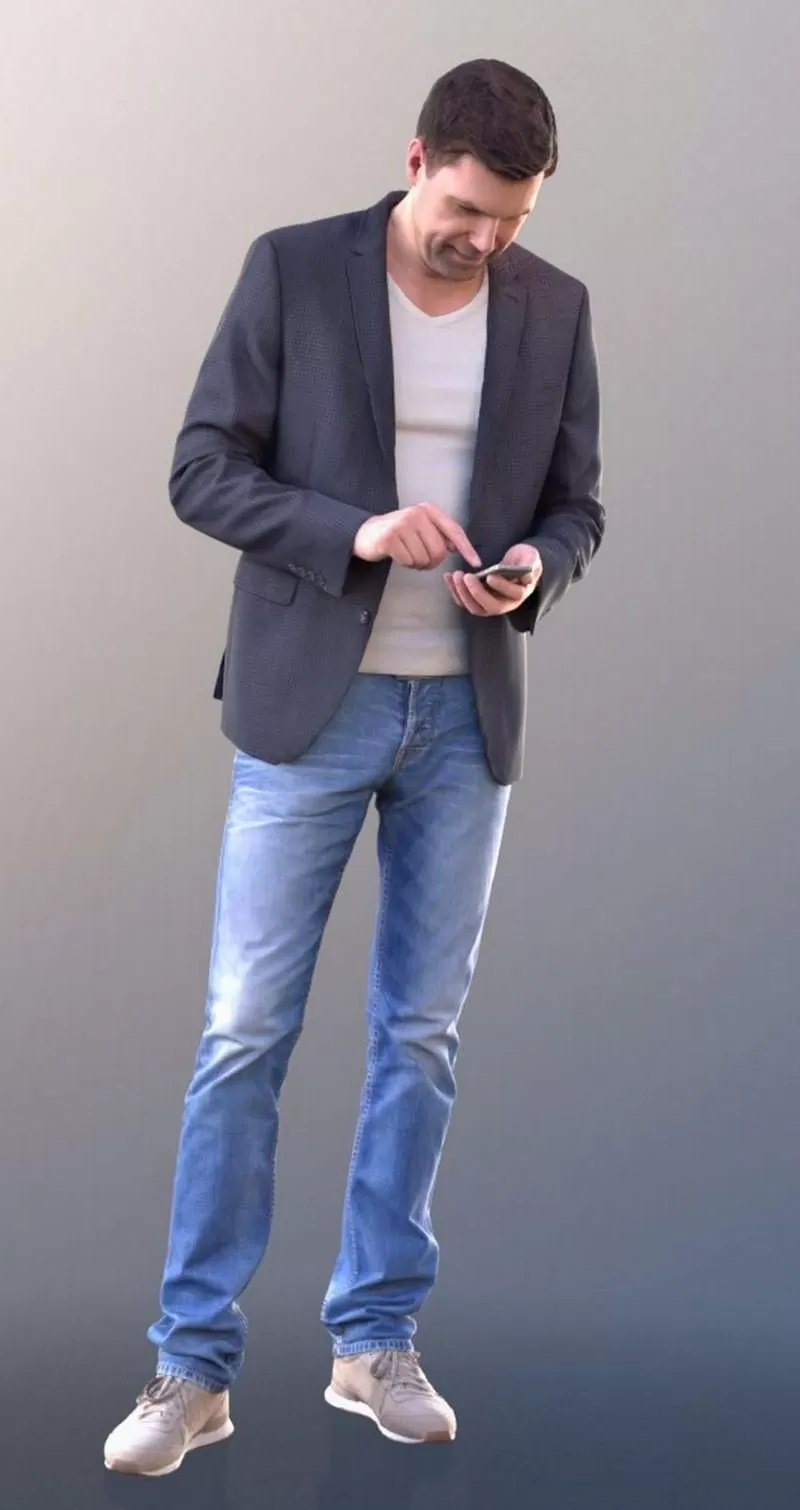 PBR Game 3D Model – Lars 10423 Standing Casual Man Low poly