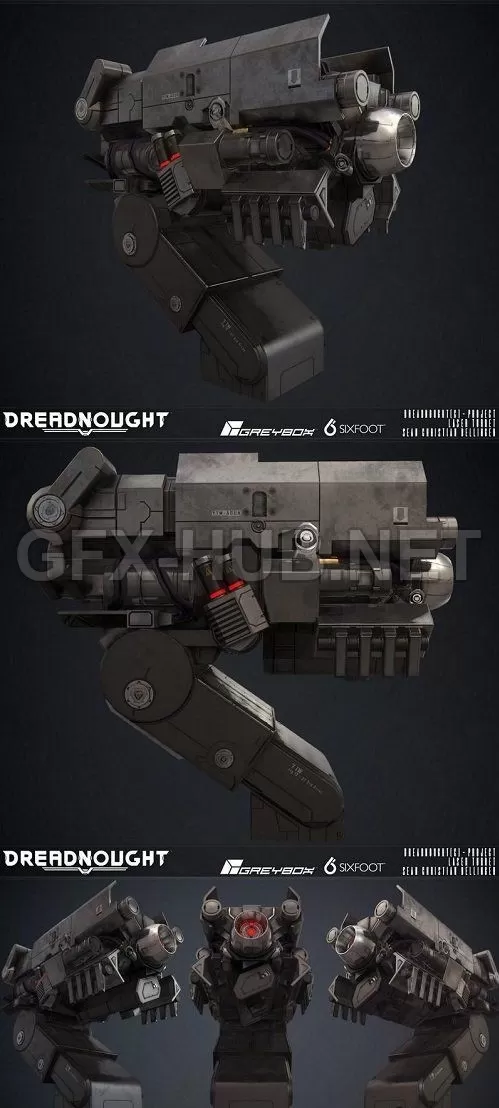 PBR Game 3D Model – Laser Turret (max, fbx, obj)