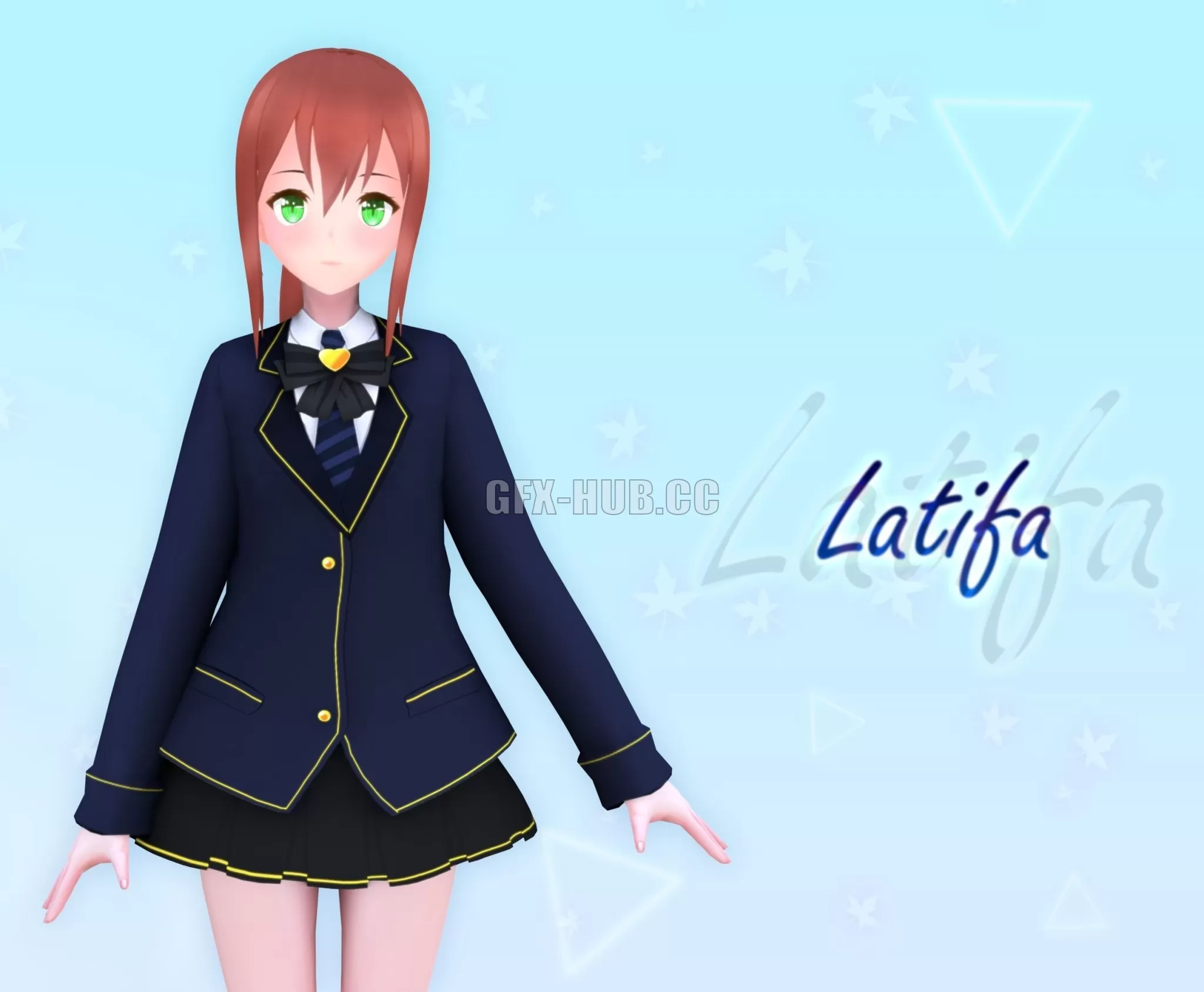 PBR Game 3D Model – Latifa V2 Original – VRChat and Game Ready