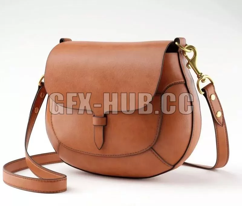 PBR Game 3D Model – Leather Bag