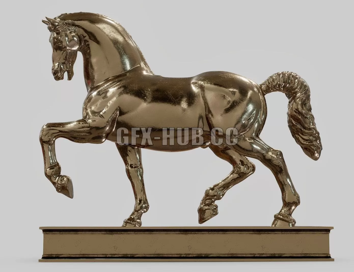 PBR Game 3D Model – Leonardo da Vinci Horse AR VR MR Metaverse Ready