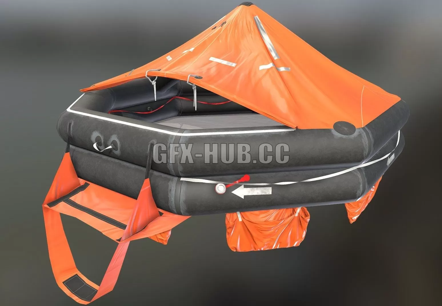 PBR Game 3D Model – Liferaft