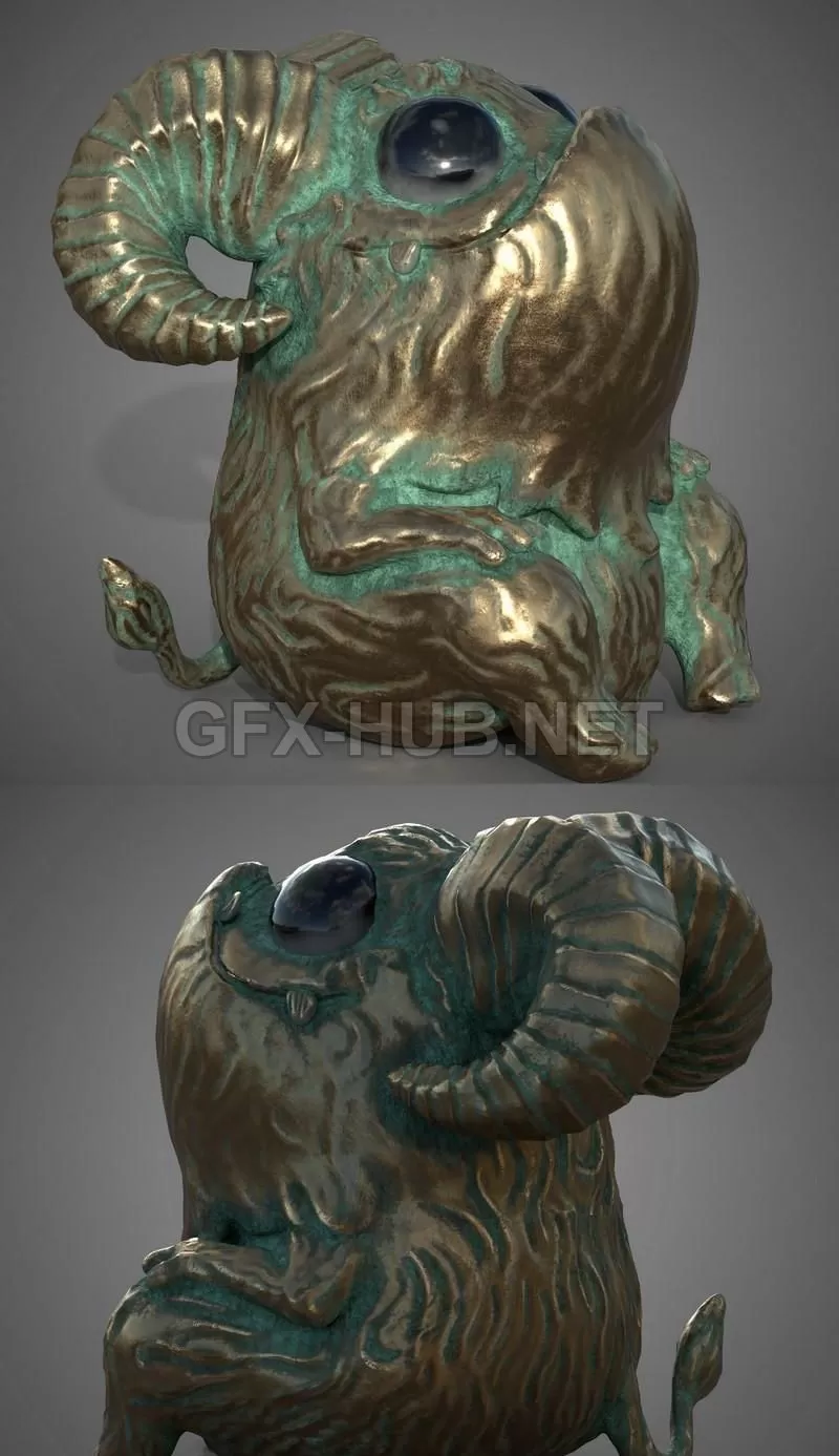 PBR Game 3D Model – little Imp statue