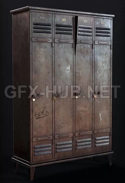 PBR Game 3D Model – Lockers Game Ready PBR
