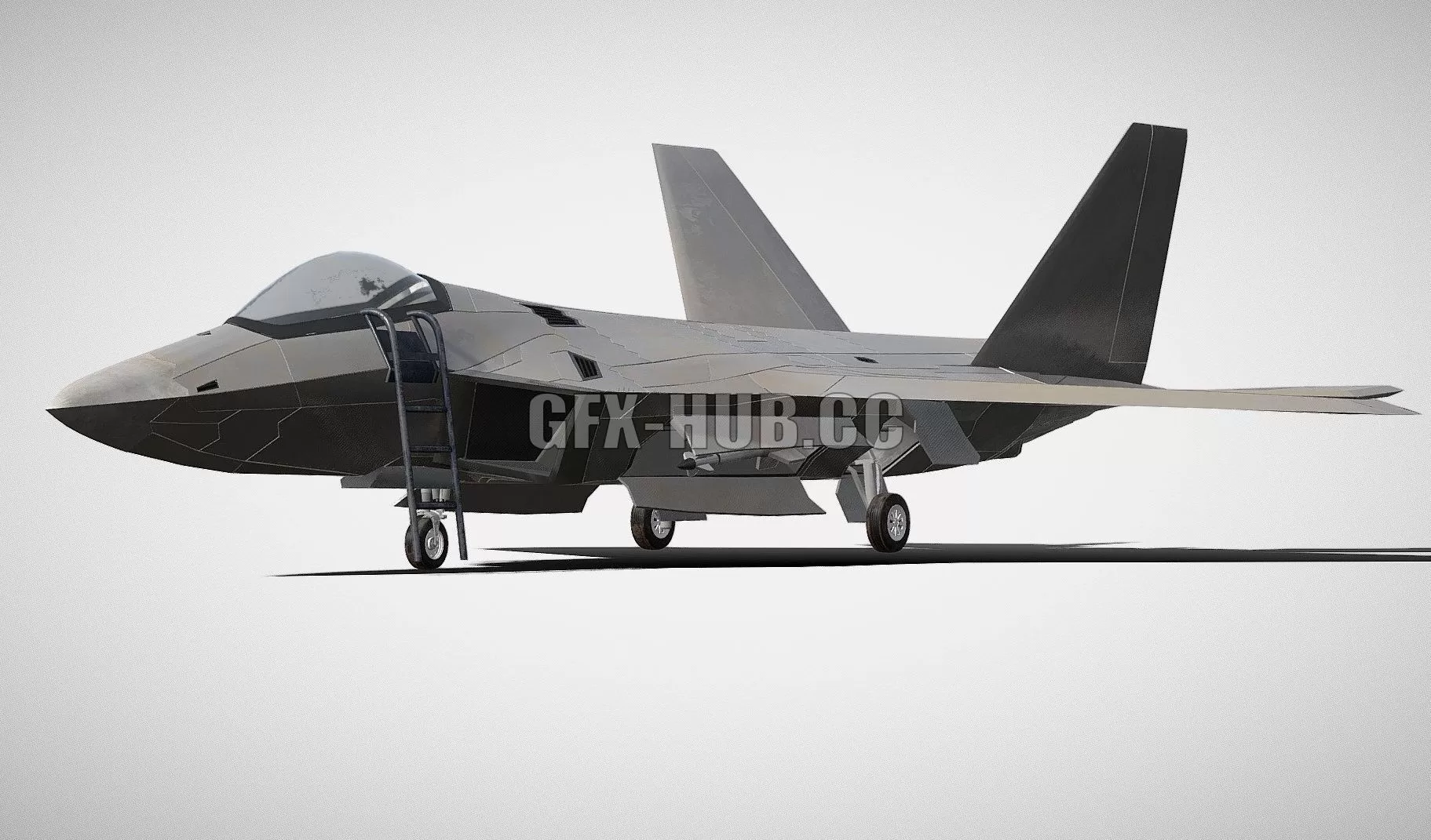 PBR Game 3D Model - Lockheed Martin F-22 Raptor - 3DSKY Decor Helper