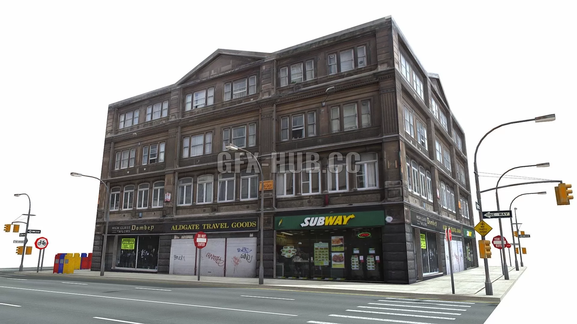 PBR Game 3D Model – Low Poly City Block