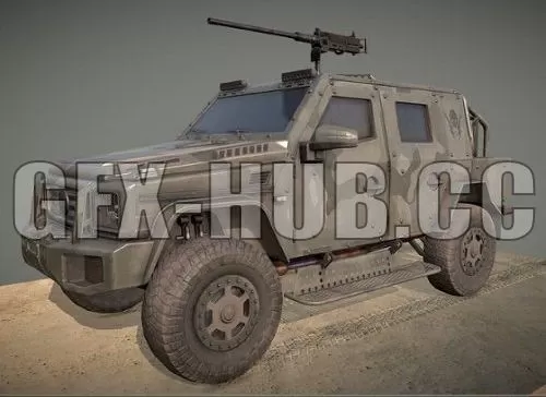 PBR Game 3D Model – Low poly High detailed military armored 4×4 Sub