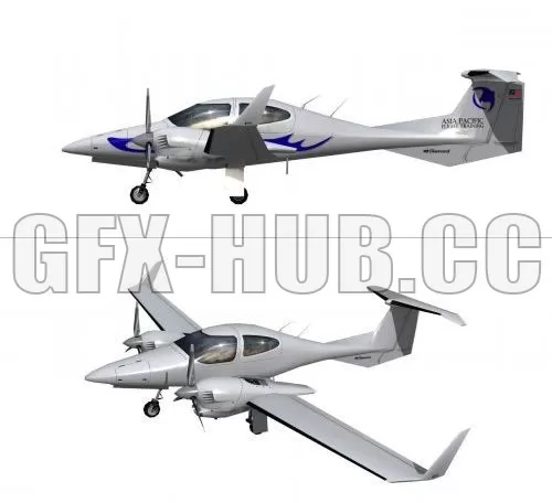 PBR Game 3D Model – Low-poly Diamond DA-42