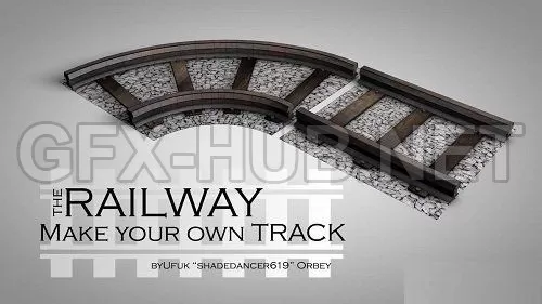 PBR Game 3D Model – LowPoly Railway VR AR (3ds, fbx, obj, c4d)