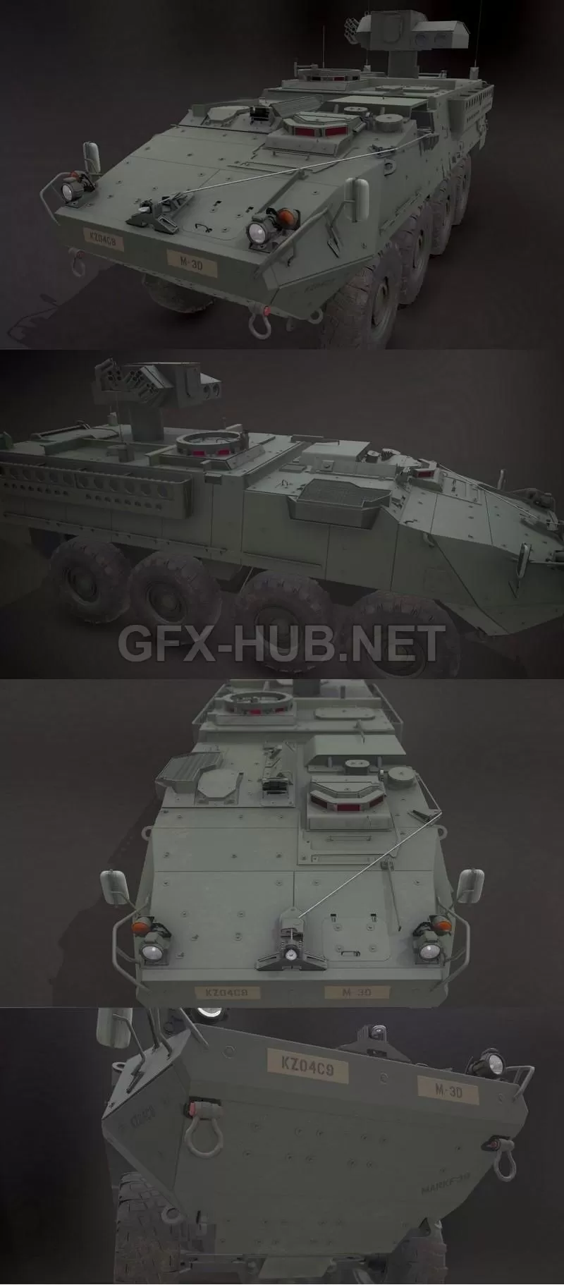 PBR Game 3D Model – M1134 Stryker