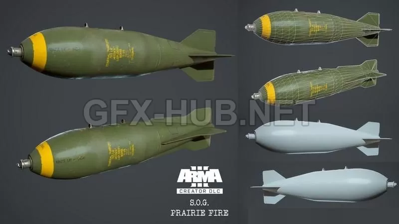 PBR Game 3D Model – M117 750lb Bomb