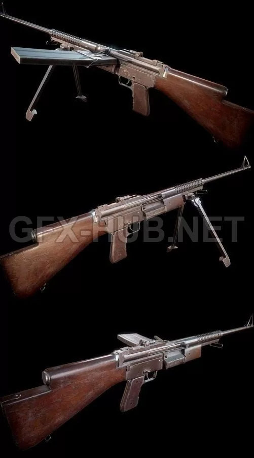 PBR Game 3D Model – M1941 LMG PBR