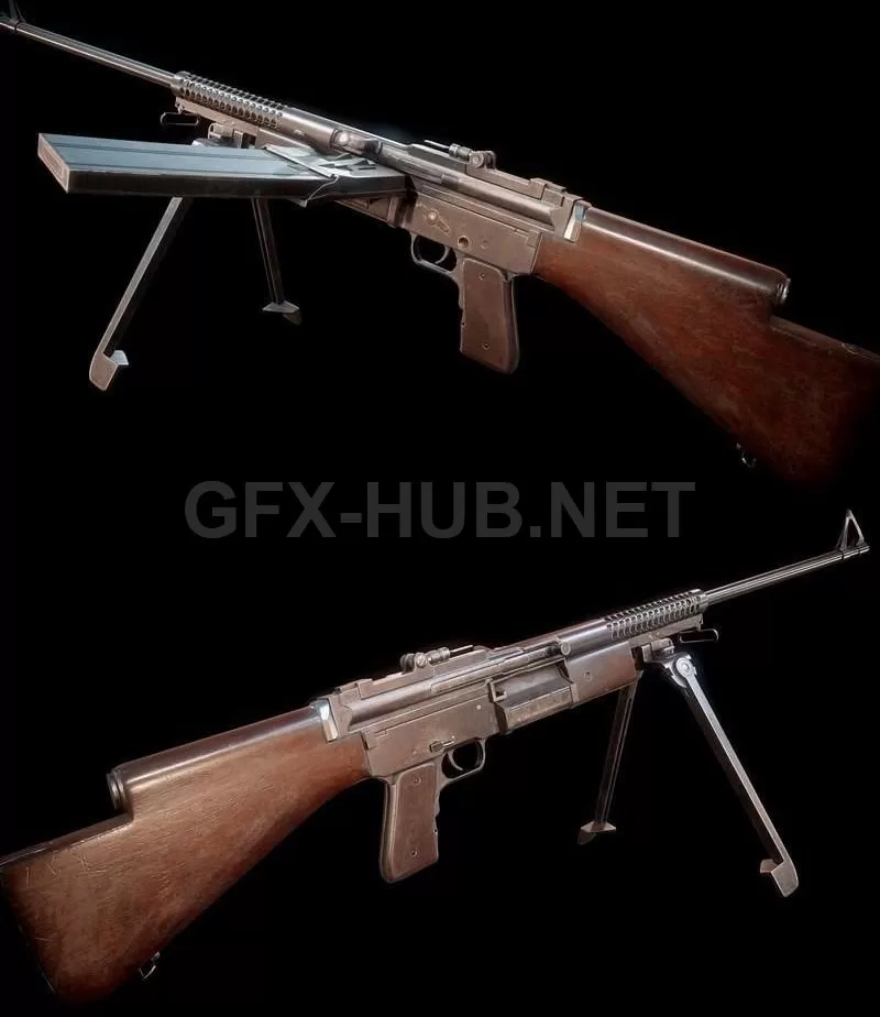 PBR Game 3D Model – M1941 LMG