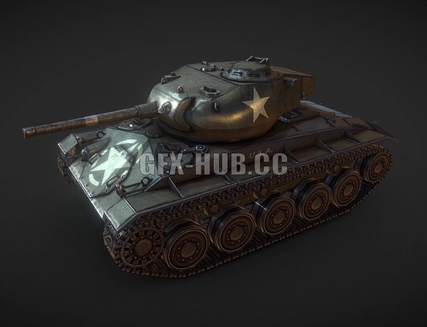 PBR Game 3D Model – M24 Chaffee
