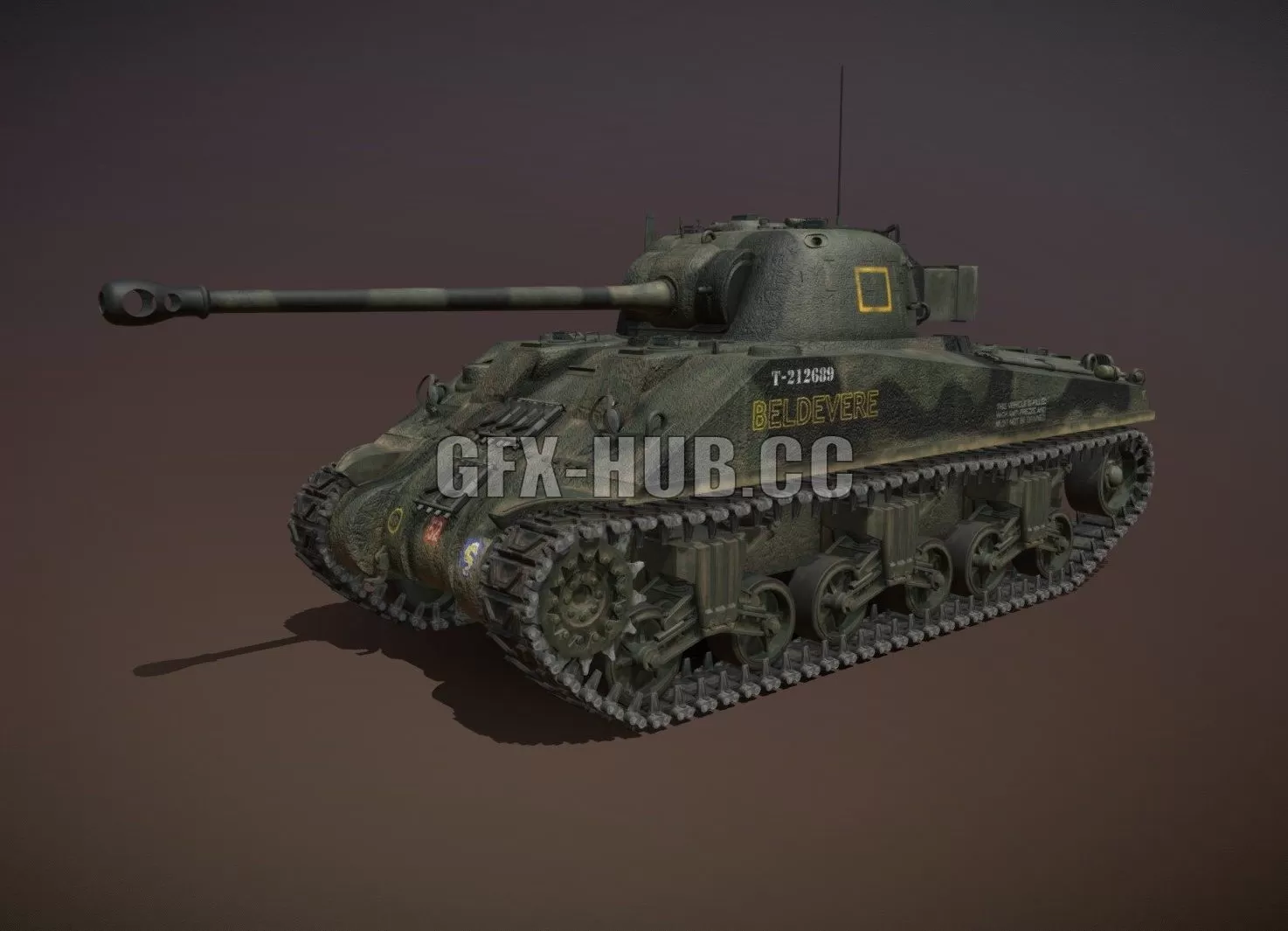 PBR Game 3D Model – M4 Sherman MK VC Firefly – Beldevere
