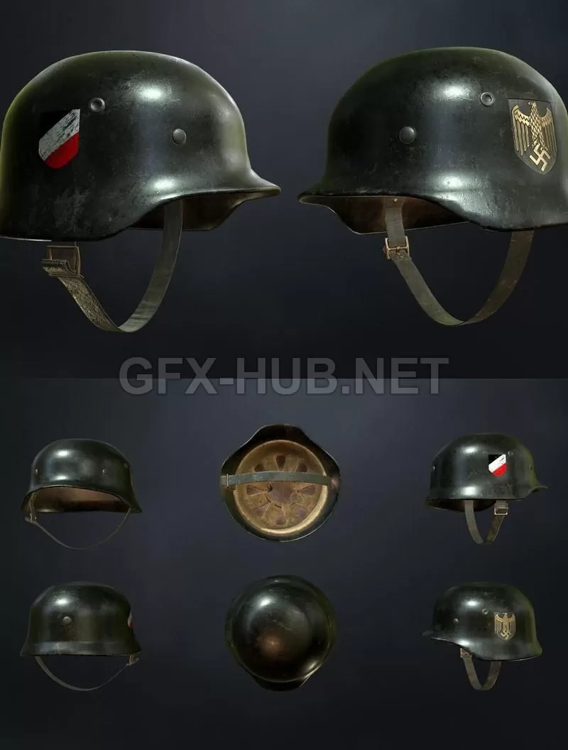 PBR Game 3D Model – M40 Stahlhelm