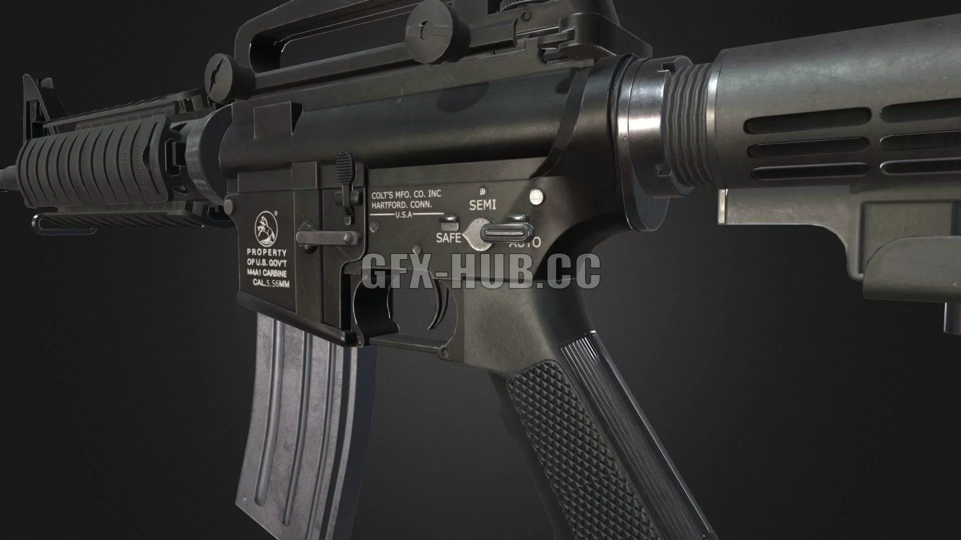PBR Game 3D Model – M4A1 AAA