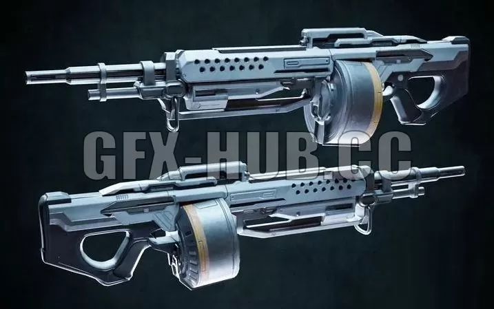 PBR Game 3D Model – m739 SAW Machinegun