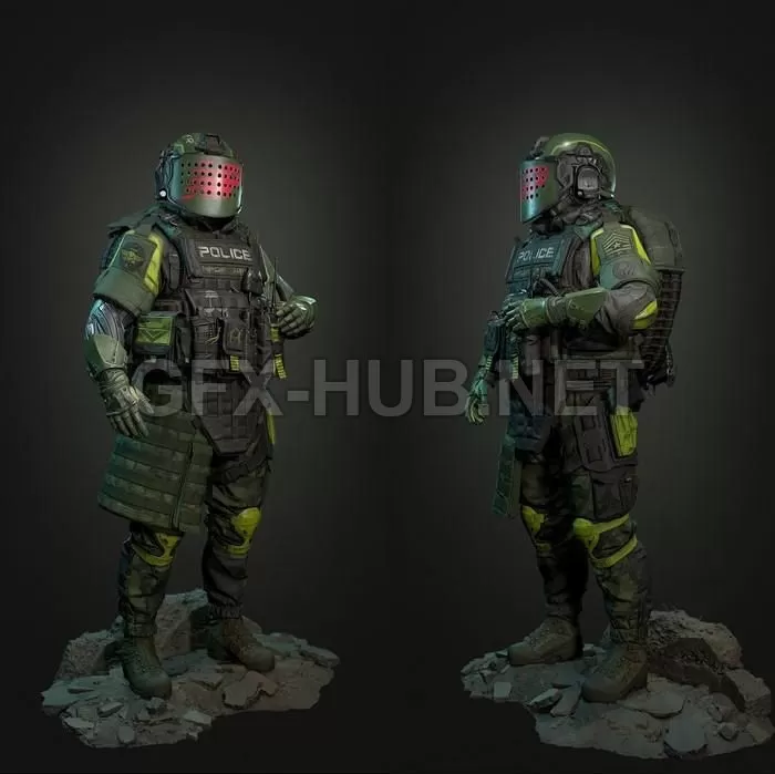 PBR Game 3D Model – Machine gunner