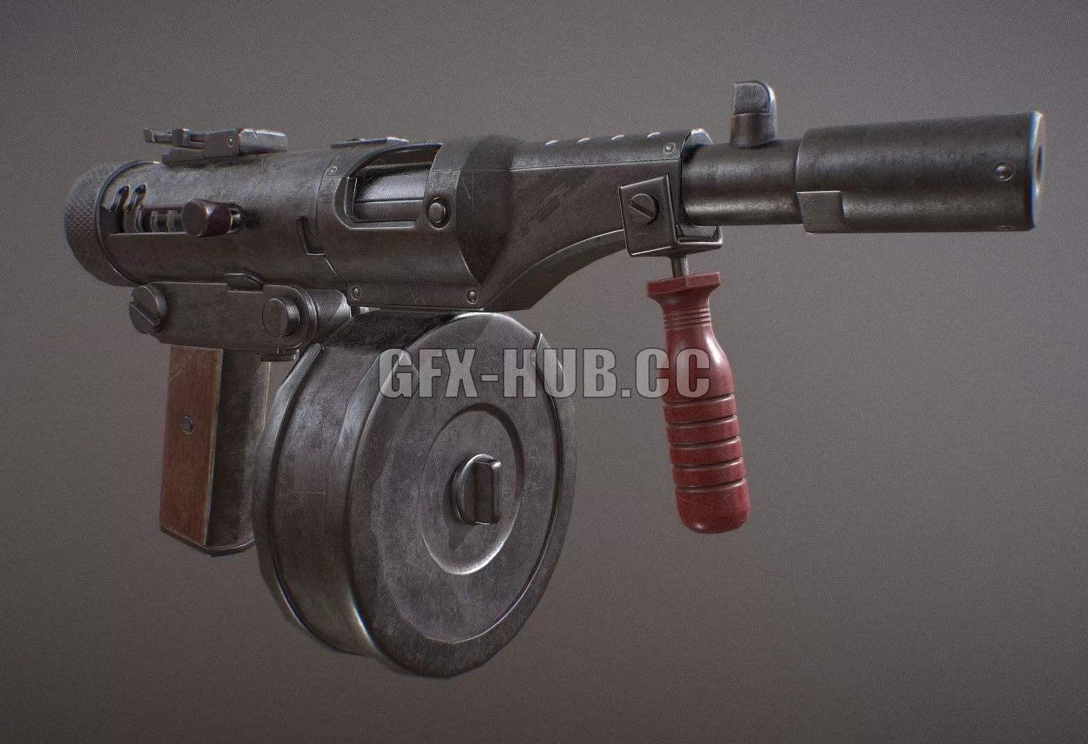 PBR Game 3D Model – Machine Pistol Lead hose