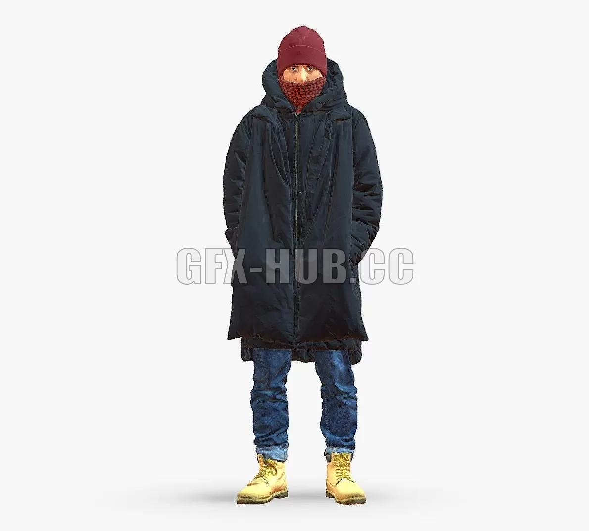 PBR Game 3D Model – Man in winter clothes 0118