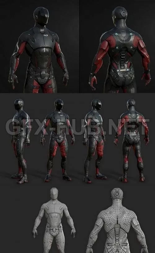 PBR Game 3D Model – MASS EFFECT – PATHFINDER SUIT