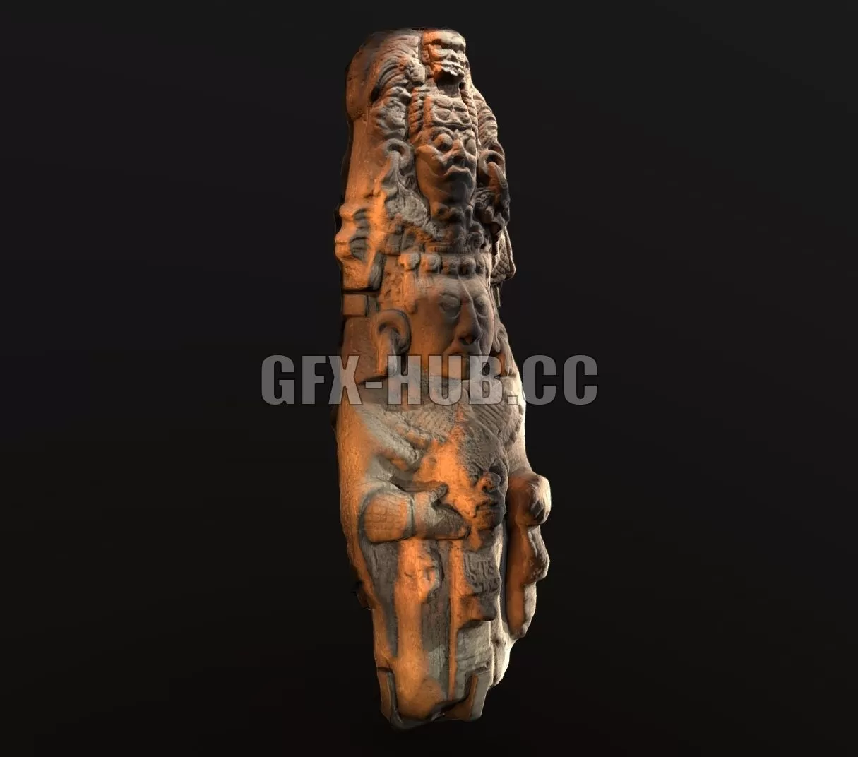 PBR Game 3D Model – Mayan statue (photogrammetry)