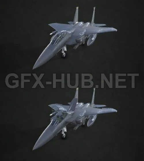PBR Game 3D Model – McDonnell Douglas F-15E Strike Eagle