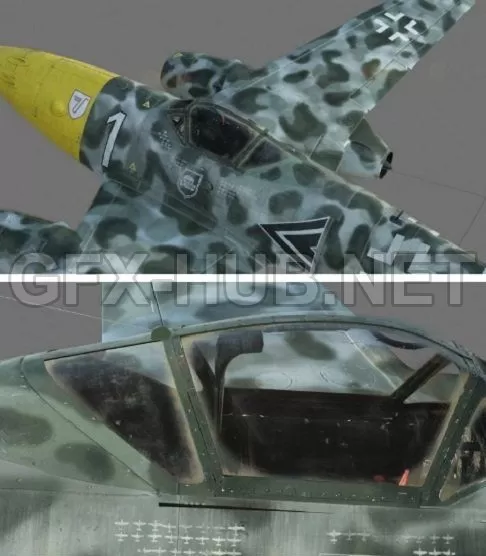PBR Game 3D Model – Me 262 A-2b German Fighter