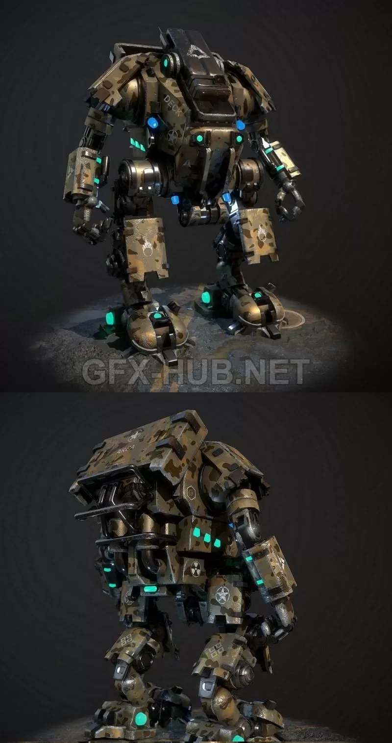PBR Game 3D Model – Mech Warrior