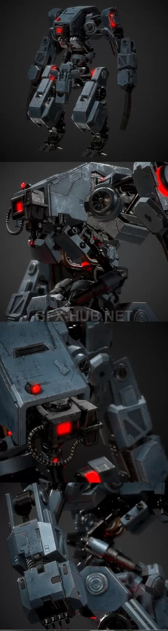 PBR Game 3D Model – Mecha BL