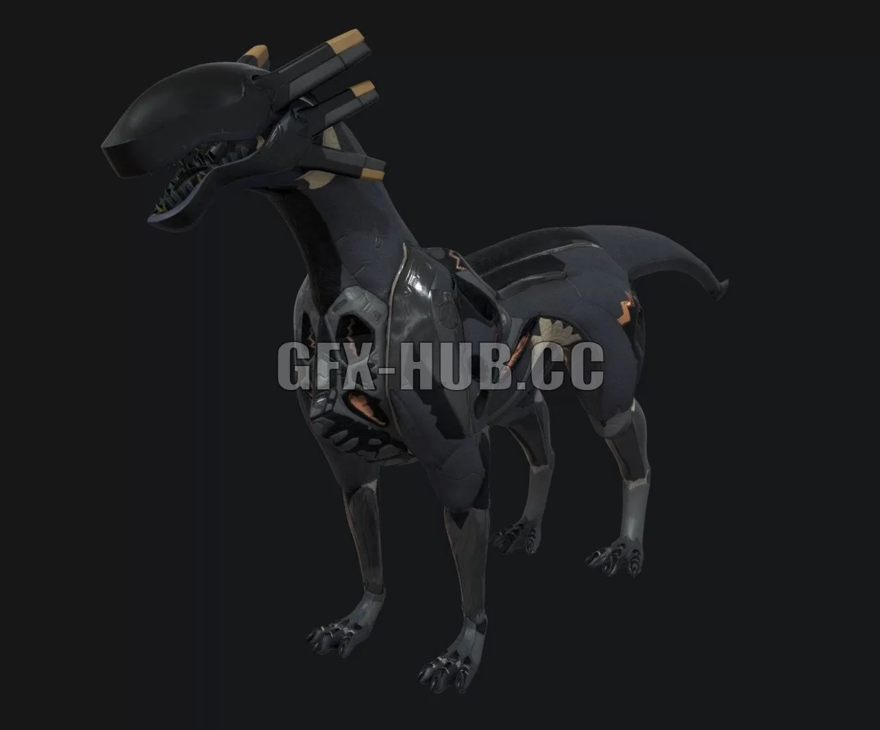 PBR Game 3D Model – Mechdragon III