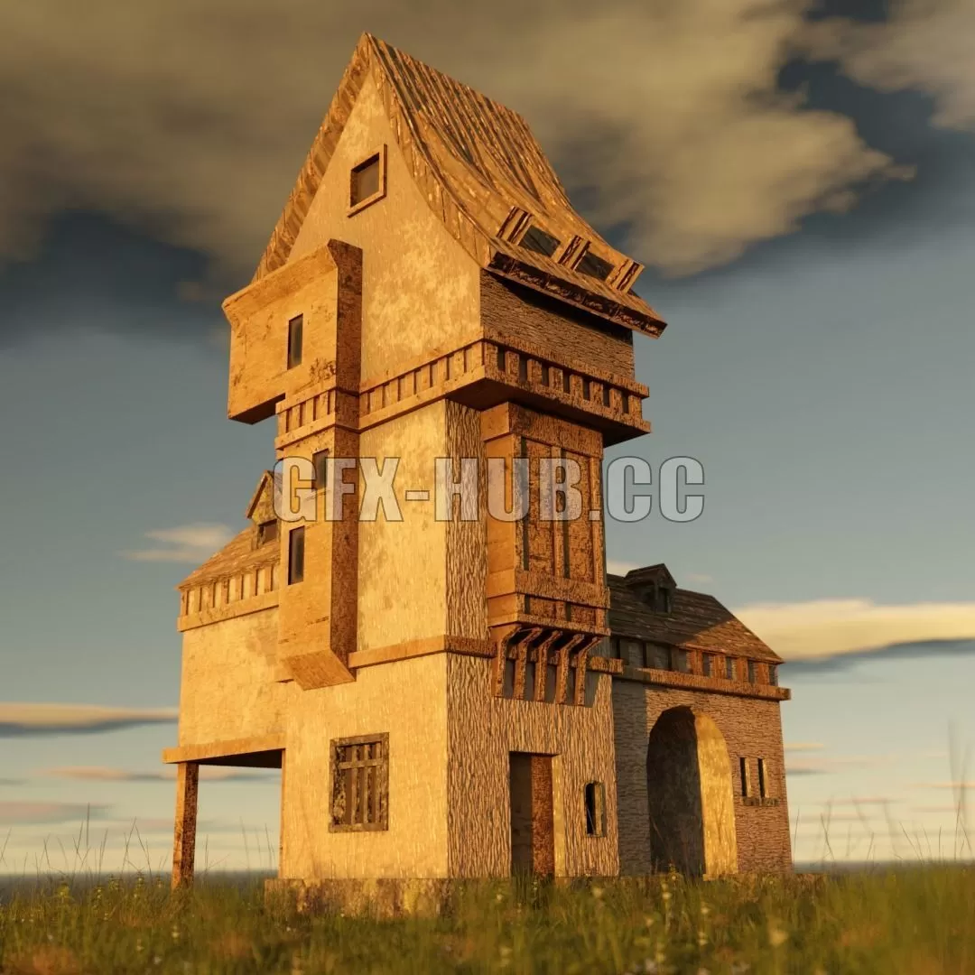 PBR Game 3D Model – Medieval Structure
