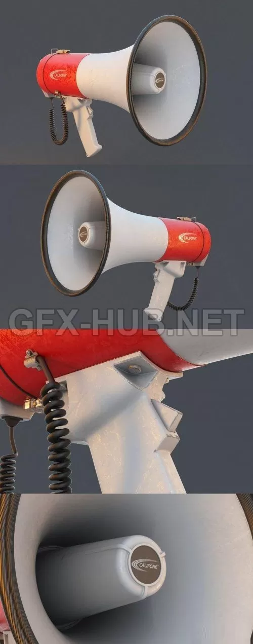 PBR Game 3D Model – Megaphone Califone