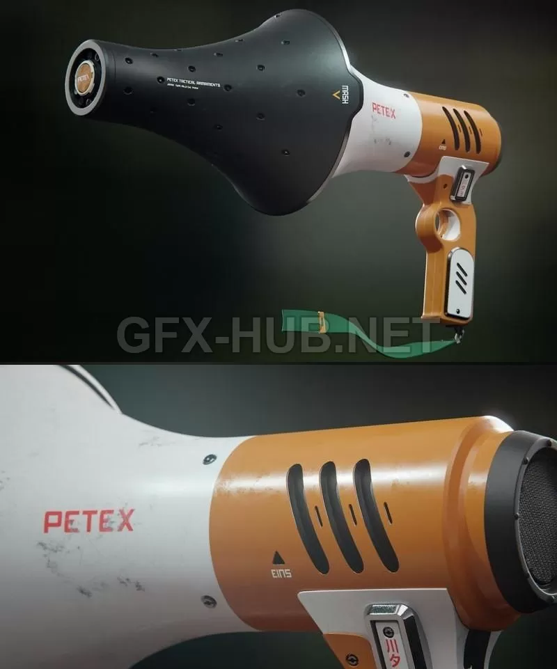 PBR Game 3D Model – Megaphone