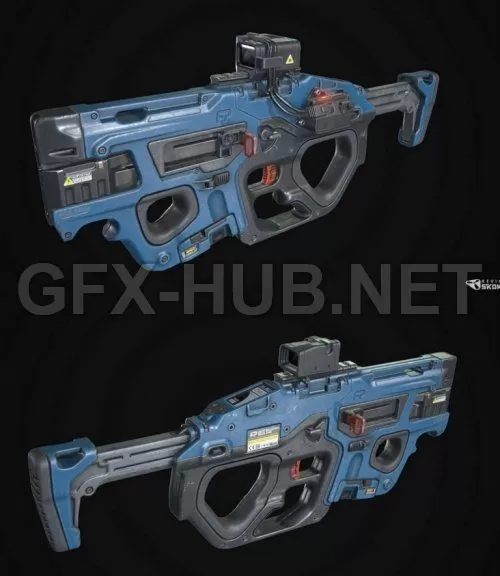 PBR Game 3D Model – MegaVolt SMG PBR