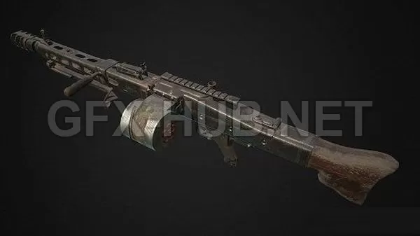 PBR Game 3D Model – Mg-42