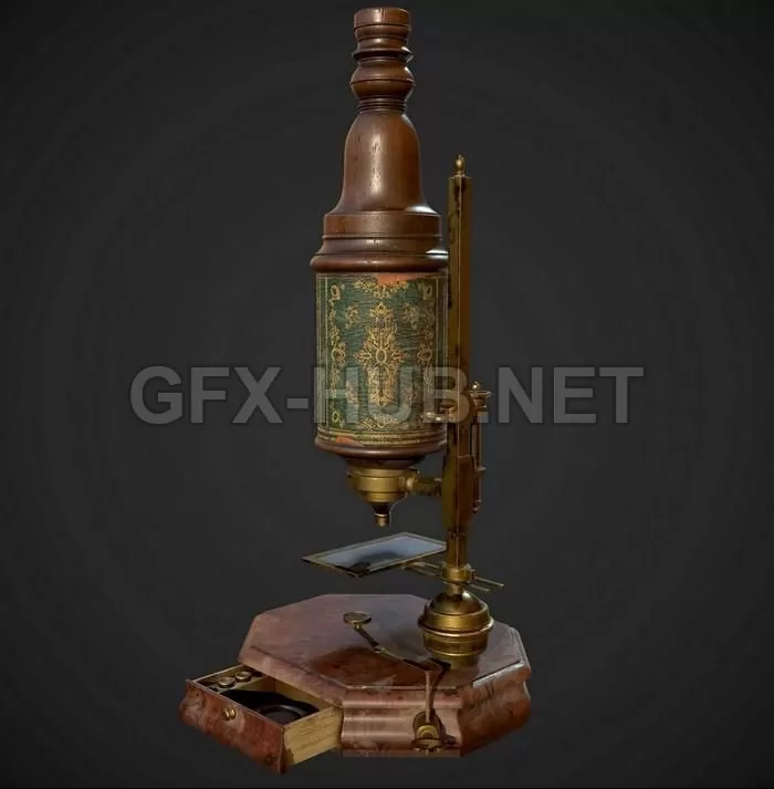 PBR Game 3D Model – Microscope