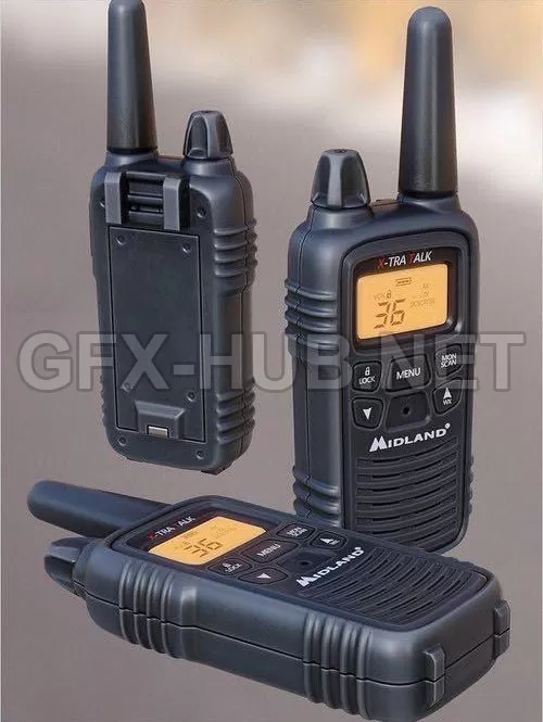 PBR Game 3D Model – Midland X-tra Talk hand radio
