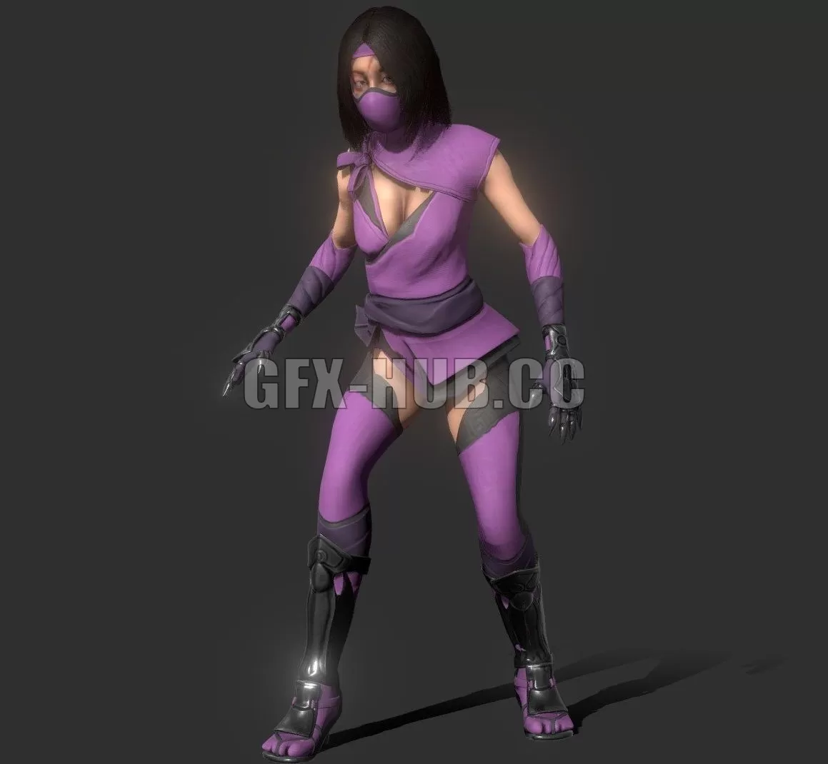 PBR Game 3D Model – Mileena