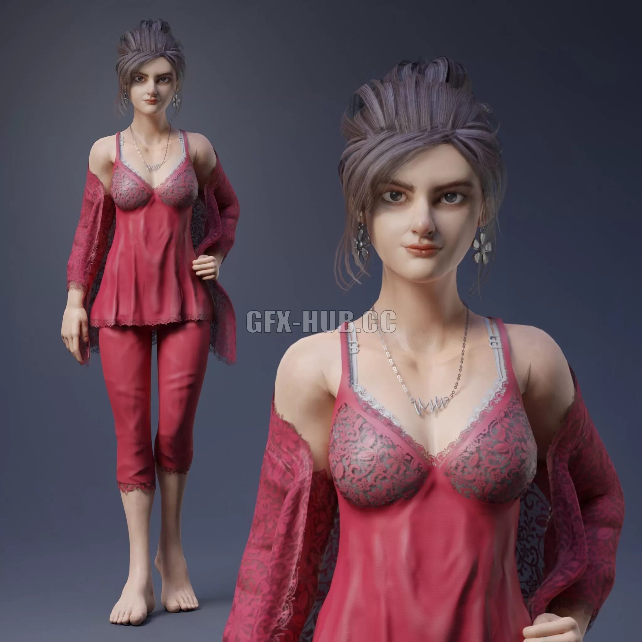 PBR Game 3D Model – Mili