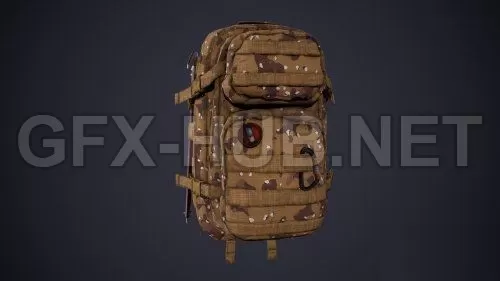PBR Game 3D Model – Military Backpack