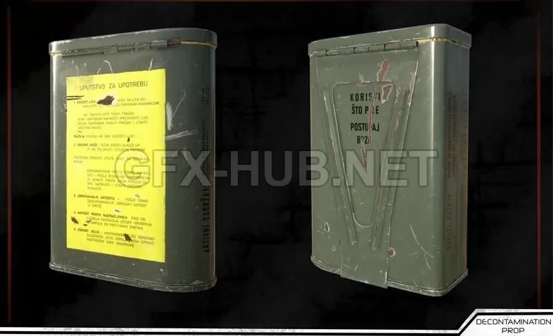 PBR Game 3D Model – Military Decontamination Kit