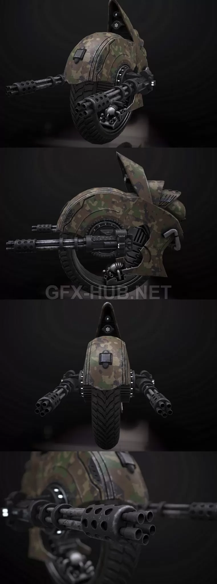 PBR Game 3D Model – Military drone