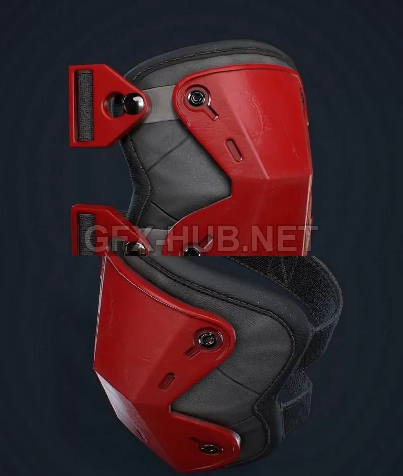 PBR Game 3D Model – Military knee pad