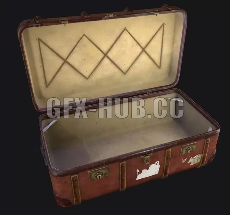 PBR Game 3D Model – Millitary Trunk
