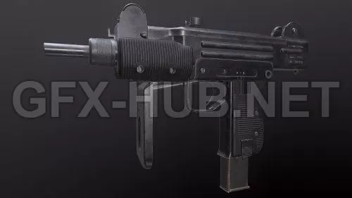 PBR Game 3D Model – Mini Uzi