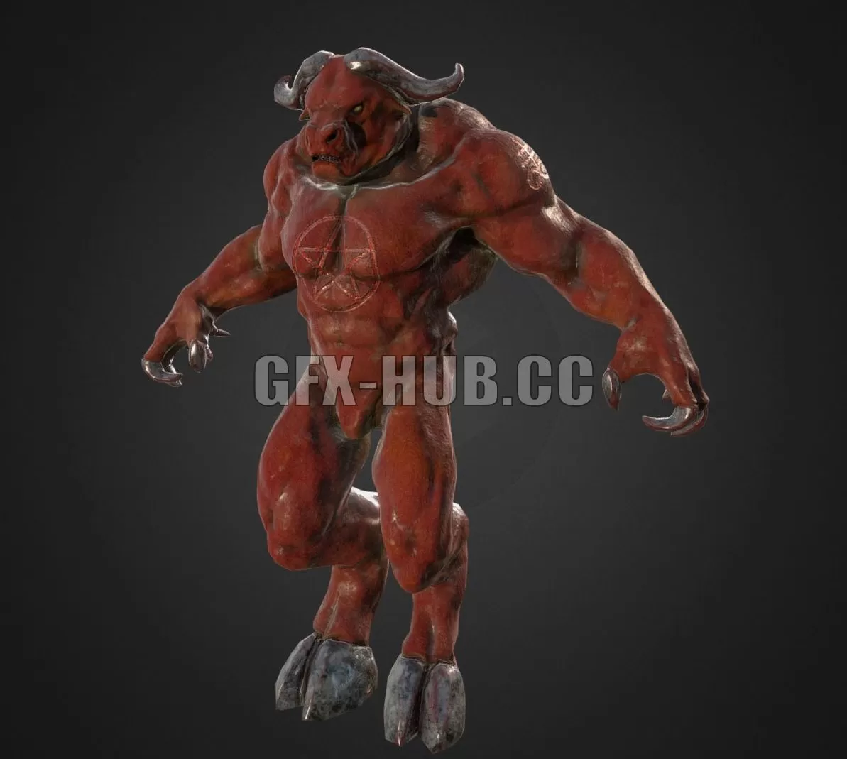 PBR Game 3D Model – Minotaur Retopo