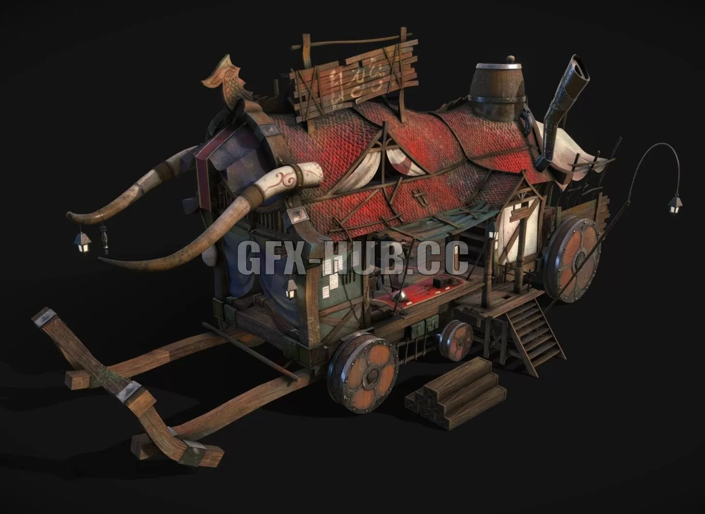 PBR Game 3D Model – Mobile fantasy shop