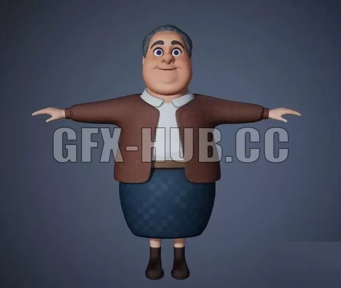 PBR Game 3D Model – MOM – Character